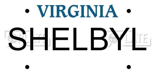 SHELBYL Virginia License Plate