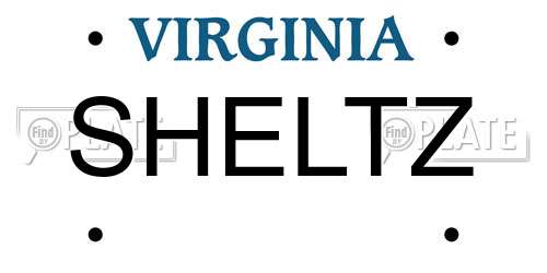 SHELTZ Virginia License Plate
