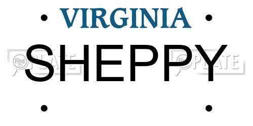 SHEPPY Virginia License Plate