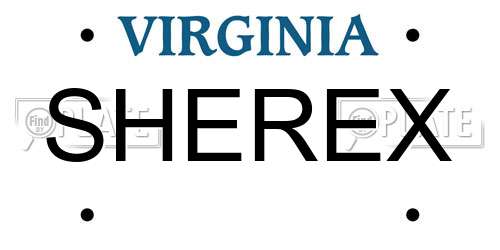 SHEREX Virginia License Plate