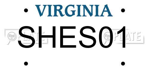 SHES01 Virginia License Plate
