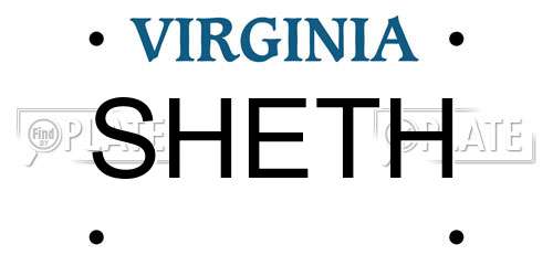 SHETH Virginia License Plate