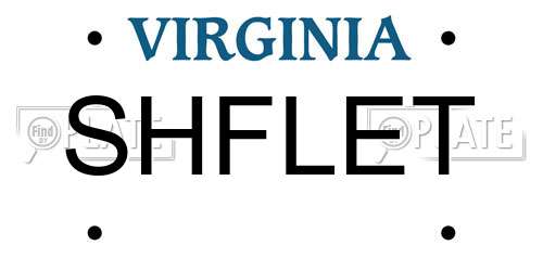 SHFLET Virginia License Plate