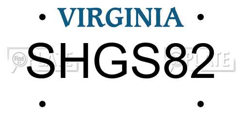 SHGS82 Virginia License Plate