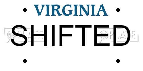 SHIFTED Virginia License Plate
