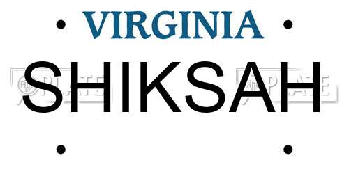 SHIKSAH Virginia License Plate
