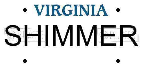 SHIMMER Virginia License Plate