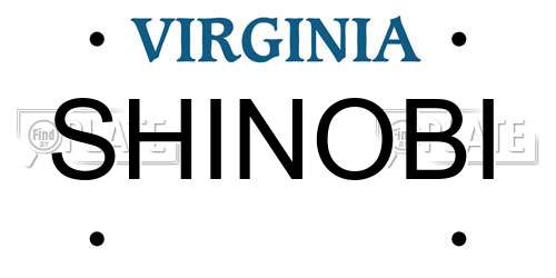 SHINOBI Virginia License Plate