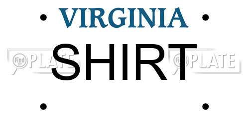 SHIRT Virginia License Plate
