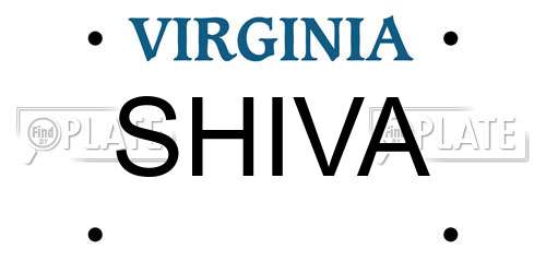 SHIVA Virginia License Plate