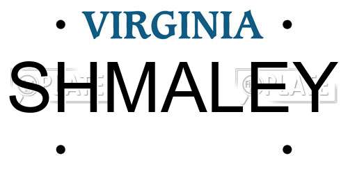 SHMALEY Virginia License Plate