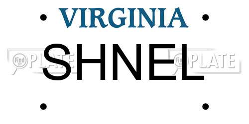 SHNEL Virginia License Plate