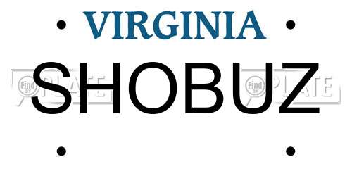 SHOBUZ Virginia License Plate