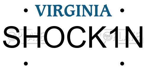 SHOCK1N Virginia License Plate