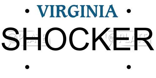 SHOCKER Virginia License Plate