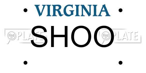 SHOO Virginia License Plate