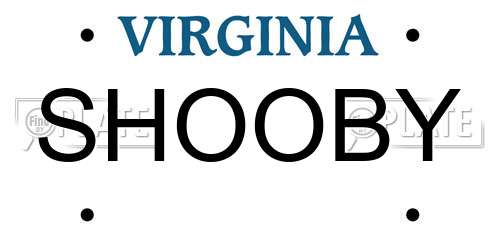 SHOOBY Virginia License Plate