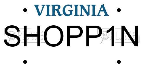 SHOPP1N Virginia License Plate
