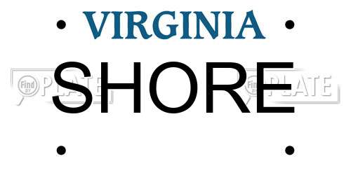 SHORE Virginia License Plate