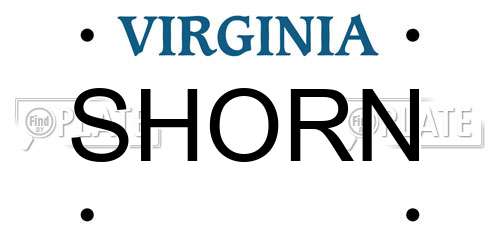 SHORN Virginia License Plate