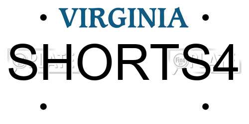 SHORTS4 Virginia License Plate