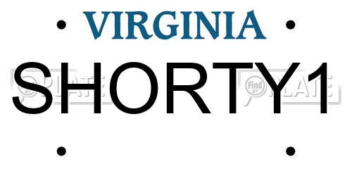 SHORTY1 Virginia License Plate