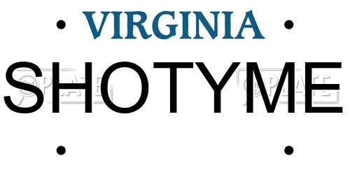 SHOTYME Virginia License Plate