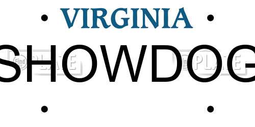 SHOWDOG Virginia License Plate