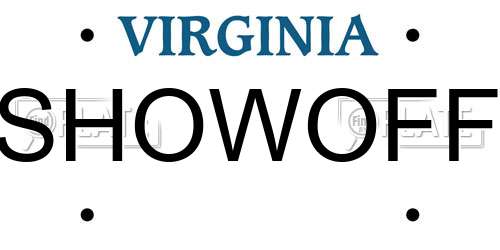 SHOWOFF Virginia License Plate
