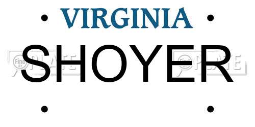 SHOYER Virginia License Plate