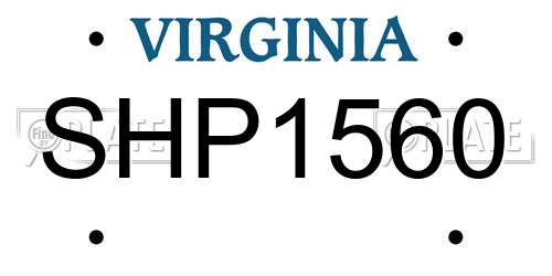 SHP1560 Virginia License Plate