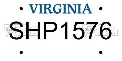 SHP1576 Virginia License Plate
