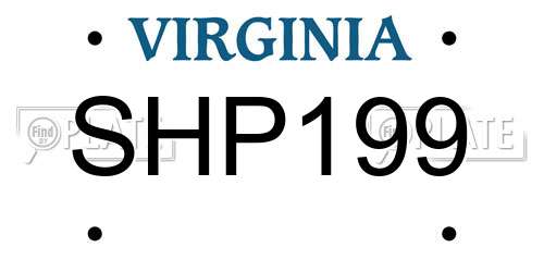 SHP199 Virginia License Plate