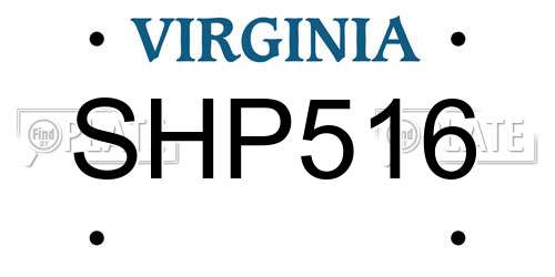 SHP516 Virginia License Plate