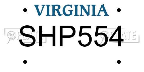 SHP554 Virginia License Plate