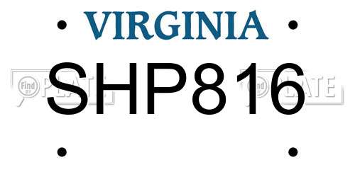 SHP816 Virginia License Plate