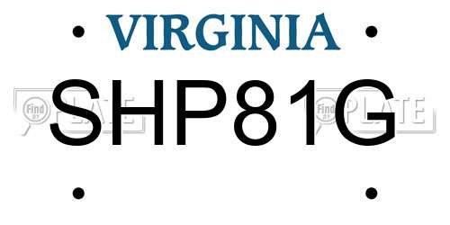 SHP81G Virginia License Plate