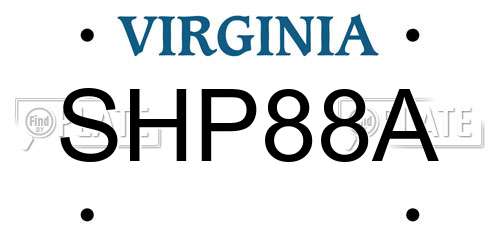 SHP88A Virginia License Plate