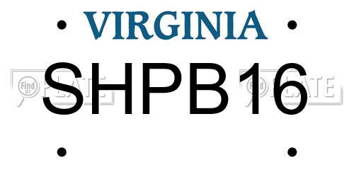 SHPB16 Virginia License Plate