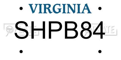 SHPB84 Virginia License Plate