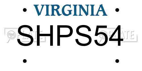 SHPS54 Virginia License Plate