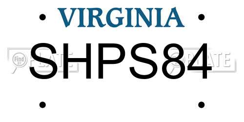 SHPS84 Virginia License Plate