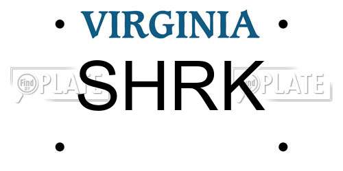 SHRK Virginia License Plate