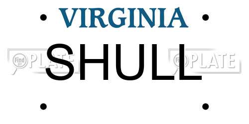 SHULL Virginia License Plate