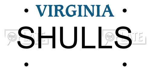 SHULLS Virginia License Plate