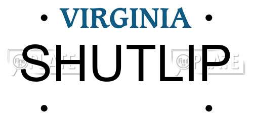 SHUTLIP Virginia License Plate