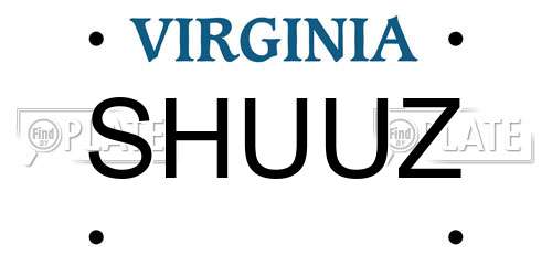 SHUUZ Virginia License Plate