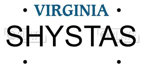 SHYSTAS Virginia License Plate