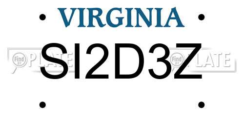 SI2D3Z Virginia License Plate