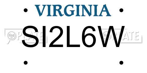 SI2L6W Virginia License Plate